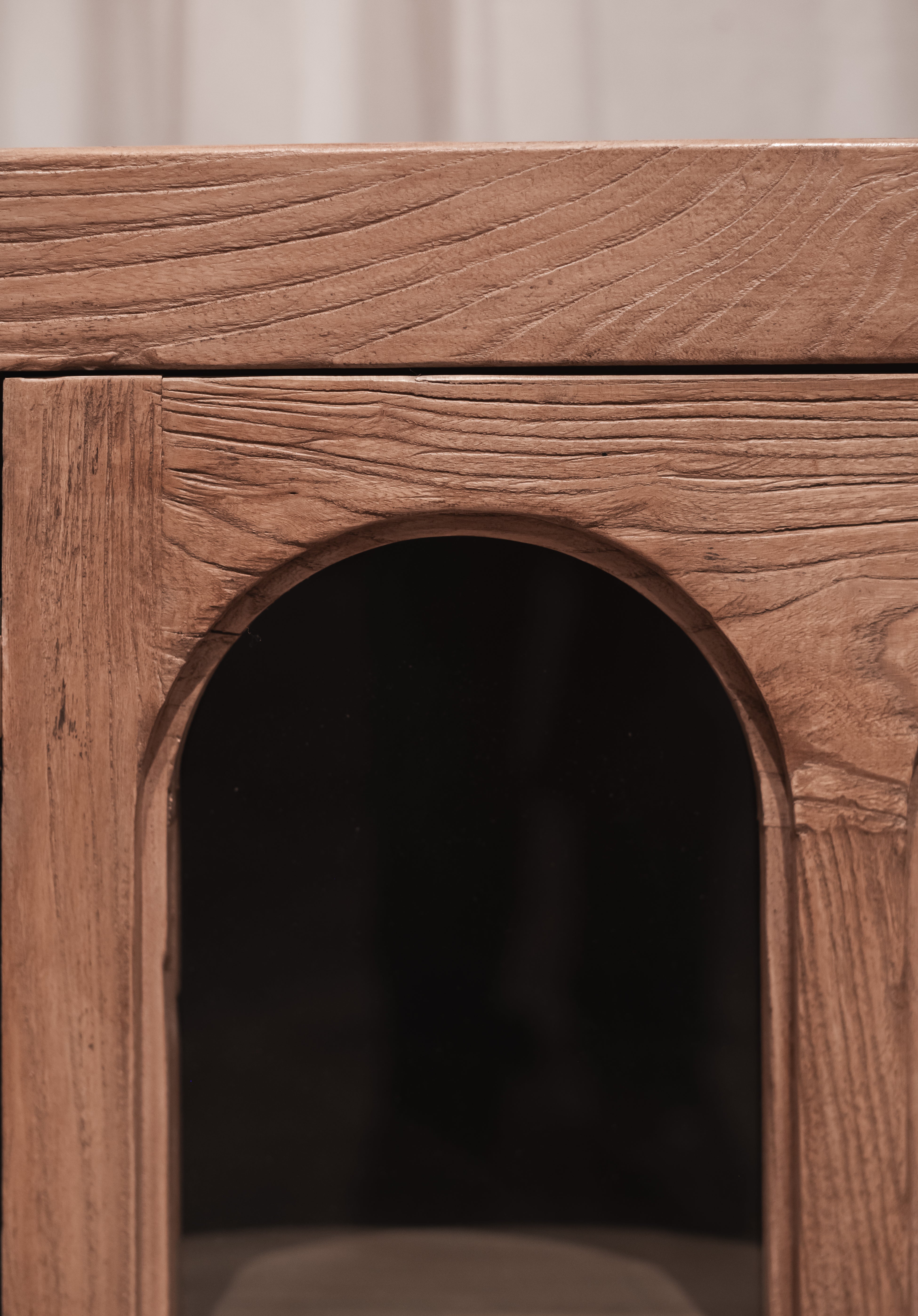 The Rowan - Reclaimed Elm Glass Cabinet